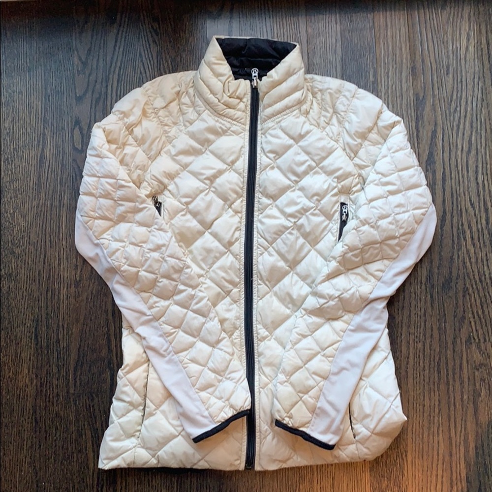 Reversible cream and black Lululemon Puffer Coat